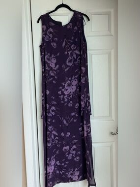 Donna Ricco Purple Floral Maxi Dress